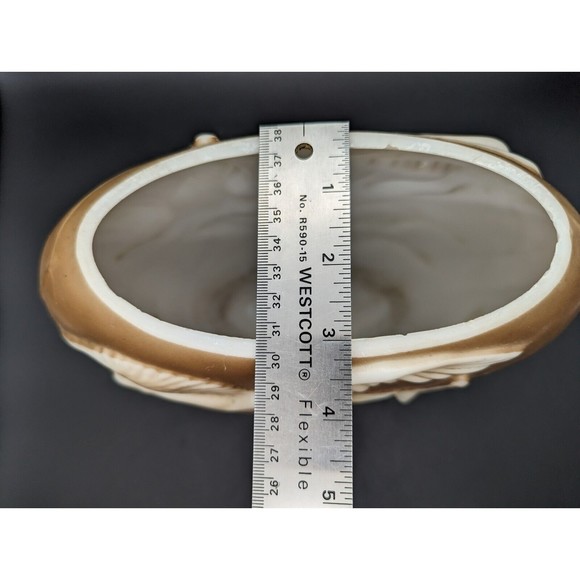 Antique Phoenix Glass Pillow Vase Cream White 3D Geese Swans Flying - Picture 12 of 12